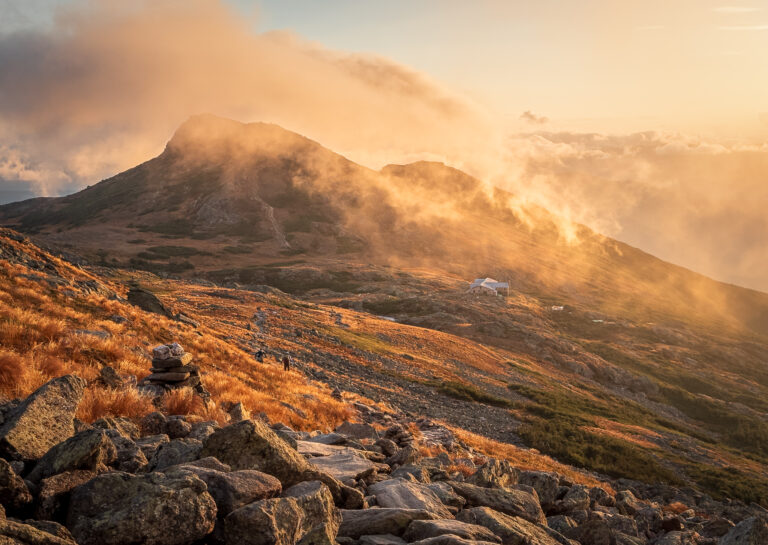 Le refuge des Lakes of the Clouds lors de la traversée de Présidentielles.